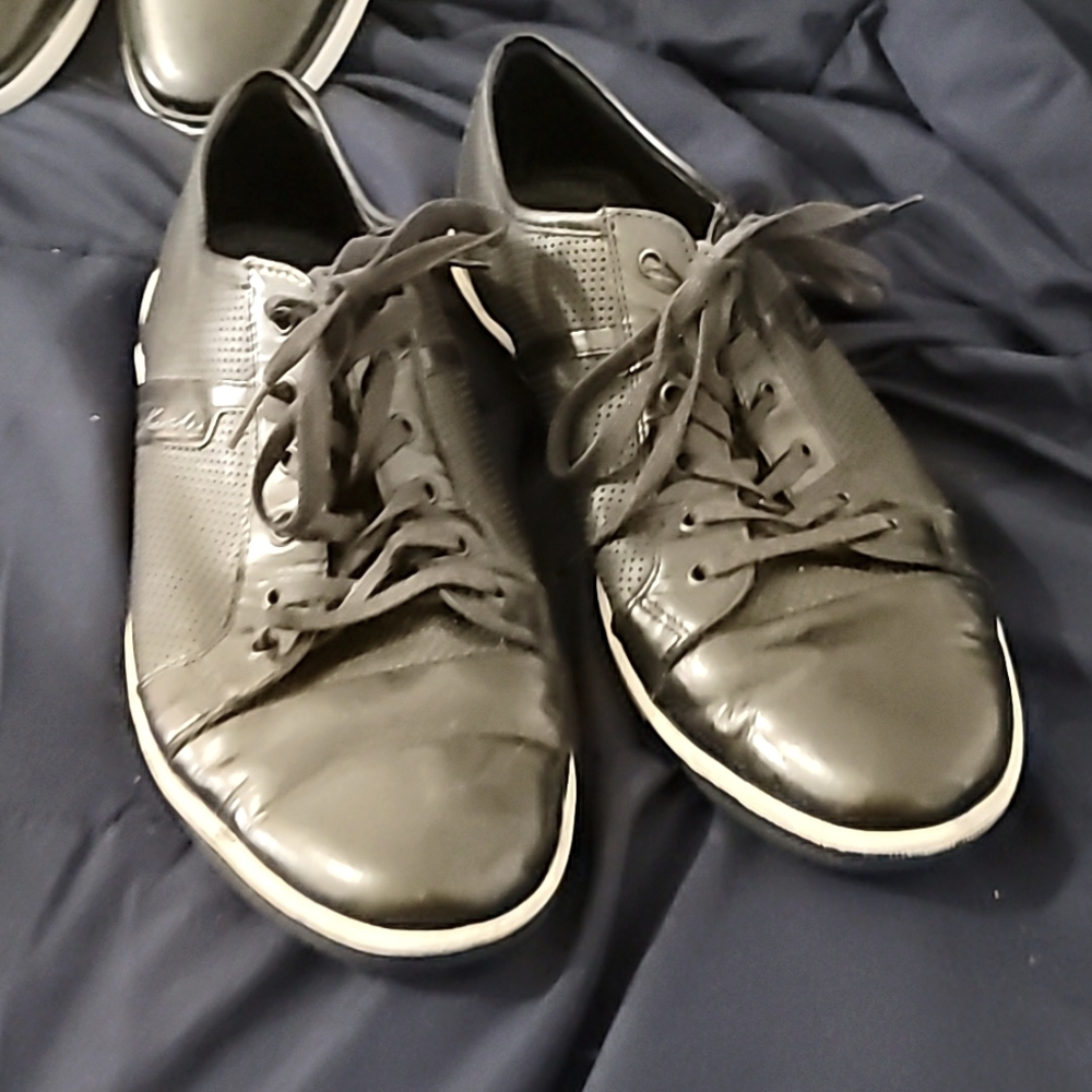 Black Leather Dress Sneakers
